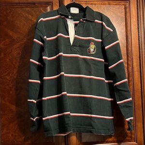 Classic navy, orange and white Ottawa Senators Striped Barbarian Rugby Shirt